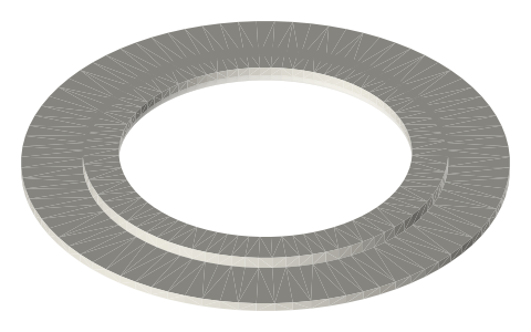 2 in tri-clamp rolling-diaphragm head with cylinder, rod guide and crank tower, isometric render of a generated part