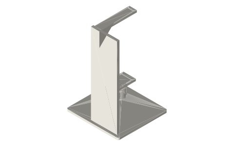 Frame for a 2 in tri-clamp tee, isometric render of a generated part