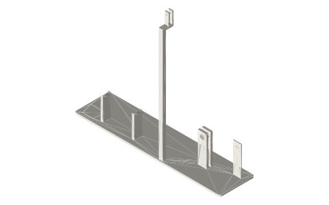 Frame for the tri-clamp walking-beam gamma, isometric render of a generated part