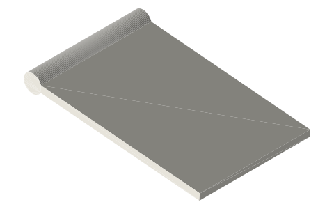 Trim tabs, isometric render of a generated part