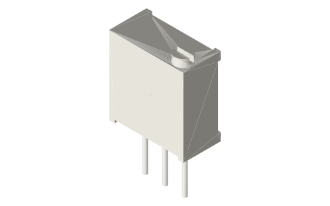 Trimmer potentiometers: Bourns 3296, 3266, 3339, 3006, isometric render of a generated part