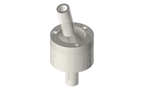 Ball-and-socket joint for tubing, isometric render of a generated part