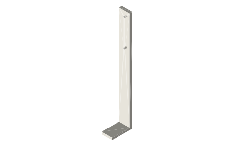 Hanger post for a horizontal 2 in tube, isometric render of a generated part