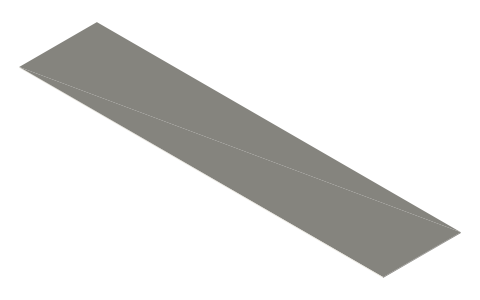 UK number plate, standard (520 × 111 mm), isometric render of a generated part