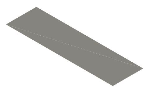 UK rear number plate, large (533 × 152 mm), isometric render of a generated part