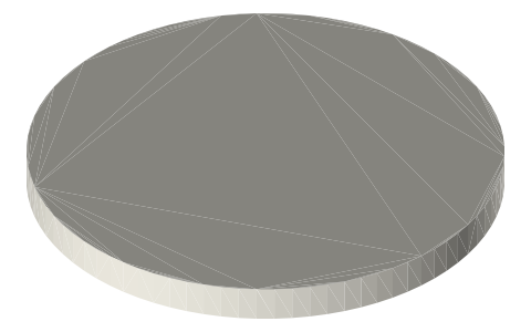 US dime size, isometric render of a generated part
