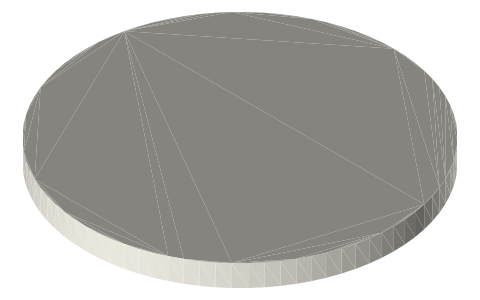 US half dollar size, isometric render of a generated part