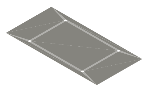 US license plate, passenger car (12 × 6 in), isometric render of a generated part
