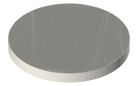 US nickel size, isometric render of a generated part