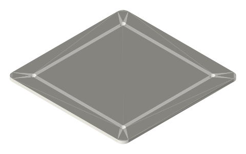 VESA mount hole patterns: 75, 100, 200×100, 200×200, 400×200, isometric render of a generated part