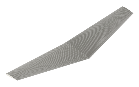 Washout (wing twist), isometric render of a generated part