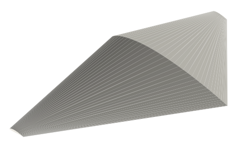 Anhedral on ground-effect wings, isometric render of a generated part