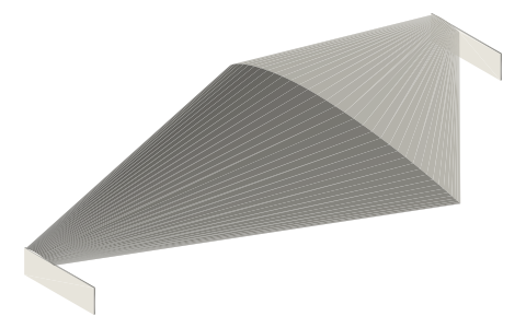 WIG pitch and height stability (moving centre of pressure), isometric render of a generated part