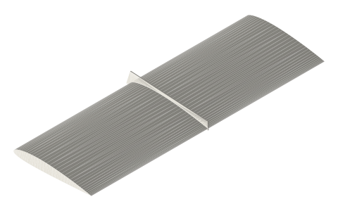 Wing fence, isometric render of a generated part