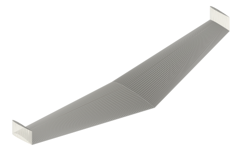 Winglets, isometric render of a generated part