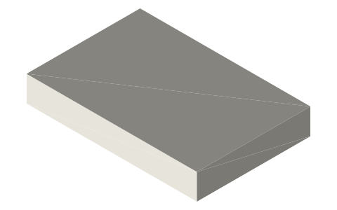 Wooster Deluxe 9 in paint tray (R402), isometric render of a generated part