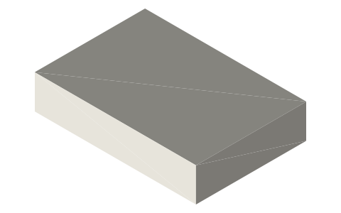 Wooster Hefty Deep-Well paint tray (R405), isometric render of a generated part