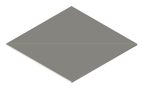 Wyrmspan square card (57 × 57 mm), isometric render of a generated part