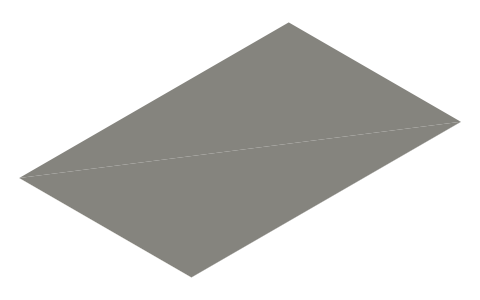 X-UAV Mini Talon 1300mm V-tail, isometric render of a generated part