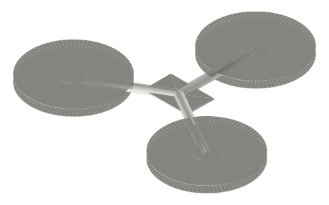 Y6 coaxial, isometric render of a generated part